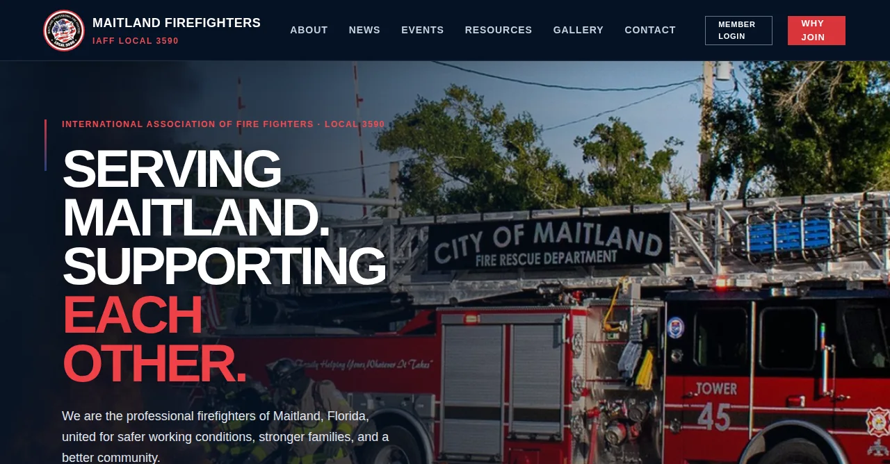 Maitland Firefighters IAFF Local 3590 website homepage
