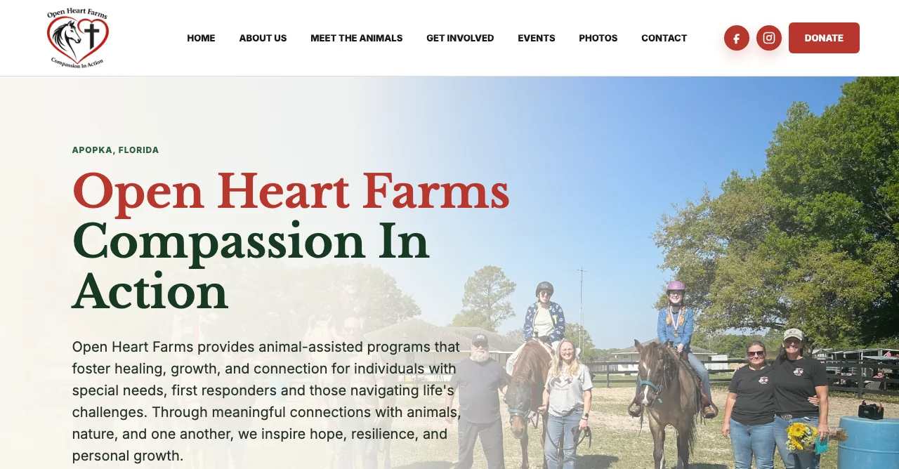 Open Heart Farms nonprofit website homepage